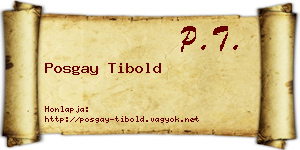 Posgay Tibold névjegykártya